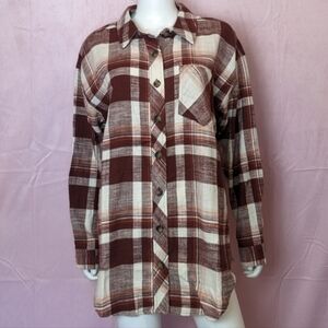Maurices Fall Plaid Red Button Down Shirt size 0X